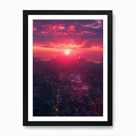 Sunset Over New York City Art Print