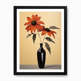 Bouquet Of Black Eyed Susan Flowers, Autumn Fall Florals Painting 3 Art Print