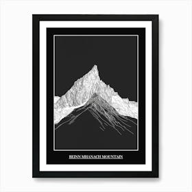 Beinn Mhanach Mountain Line Drawing 7 Poster Art Print