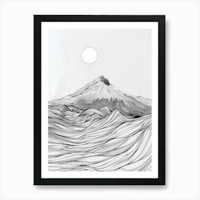 Cotopaxi Ecuador Line Drawing 2 Art Print