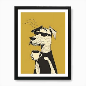 Dog With A Cup Of Coffee 1 Art Print