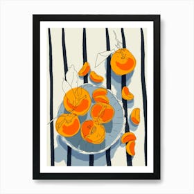 Oranges On A Plate Art Print Art Print