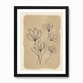 Line Wildflowers 2 Art Print