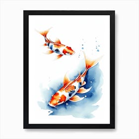 Koi Fish Watercolor Painting (8) 1 Art Print