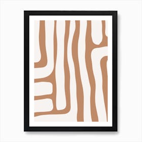 Terracotta Abstract Lines Art Print