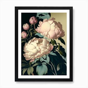 Alexander Fleming Peonies Vintage Sketch Art Print