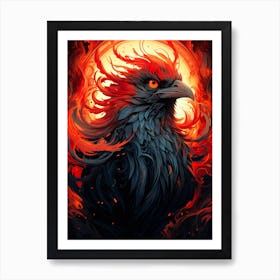 Crow Of Fire Art Print