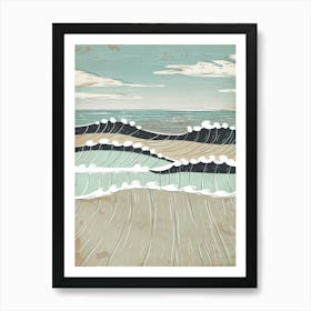 Waves At The Beach Canvas Print 1 Art Print