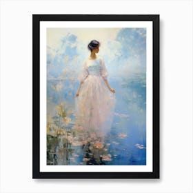 Woman In A White Dress Art Print