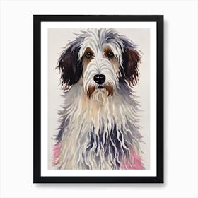 Bergamasco 2 Sheepdog Watercolour Dog Art Print