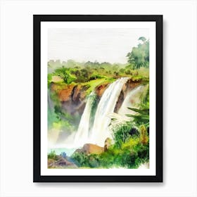 Murchison Falls, Uganda Water Colour  (1) Art Print