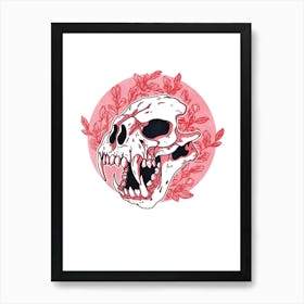 undead nature skull Art Print