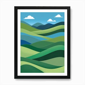 Landscape With Hills And Clouds Art Print