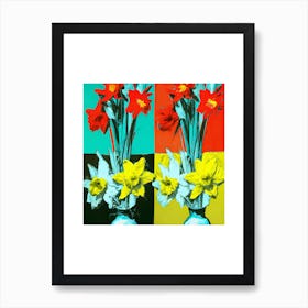 Daffodils Pop Art Andy Warhol Style 3 Art Print