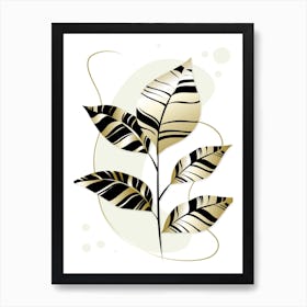 Black and Gold Botanical 3 Art Print