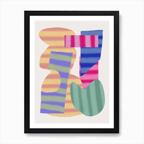 Abstract Stripe Minimal Collage 23 Art Print