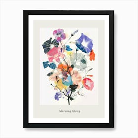 Morning Glory 2 Collage Flower Bouquet Poster Art Print