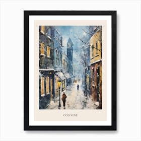 Vintage Winter Painting Poster Cologne Germany 2 Art Print