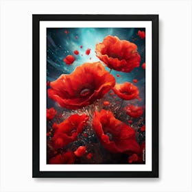 Poppies In The Wind Art Print