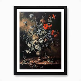 Baroque Floral Still Life Veronica Flower 3 Art Print