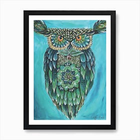 Teal Owl Art Print