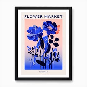 Blue Flower Market Poster Freesia 2 Art Print