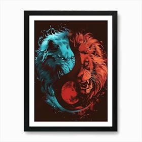 Lion Yin Yang Art Print