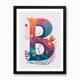 Colorful Letter B Illustration 22 Art Print