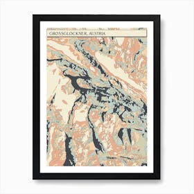 Grossglockner Austria Hillshade Map Art Print