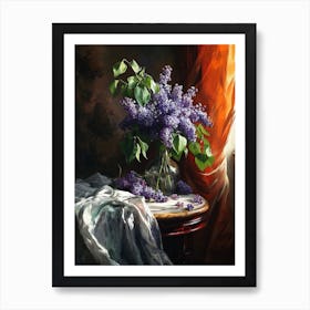 Baroque Floral Still Life Lilac 2 Art Print