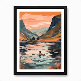 Wild Swimming At Buttermere Cumbria 3 Art Print