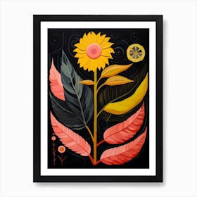 Sunflower 2 Hilma Af Klint Inspired Flower Illustration Art Print