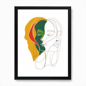 Women Portraits In Line 7 Art Print