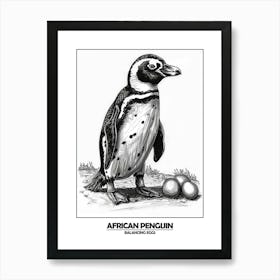 Penguin Balancing Eggs Poster Art Print