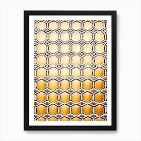 Honeycomb Background 1 William Morris Style Art Print