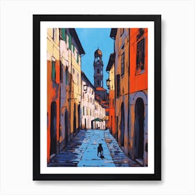 Painting Of A Florence With A Cat In The Style Of Of Pop Art 1 Art Print