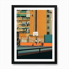 Orange Valencia Basketball Court | Spain Travel Photography Art Print Art Print