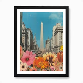 Buenos Aires   Floral Retro Collage Style 2 Art Print