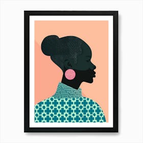 Black Woman With Earrings 7 Art Print