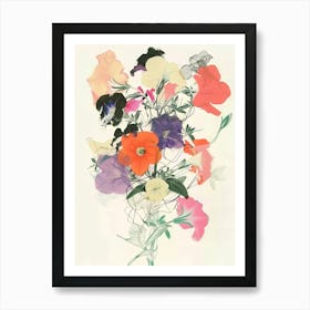 Petunia 2 Collage Flower Bouquet Art Print