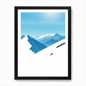 Saalbach Hinterglemm, Austria Minimal Skiing Poster Art Print