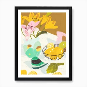 Lilies And Lemons Art Print