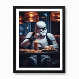 Stormtrooper At A Restaurant 2 Art Print