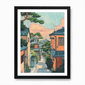 Osaka Japan 1 Retro Illustration Art Print