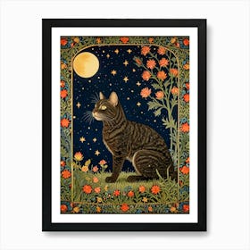 William Morris Cat In The Moonlight 7 Art Print