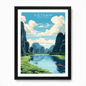 Ninh Binh Vietnam Retro Travel Art Print