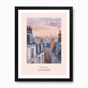 Mornings In London Rooftops Morning Skyline 1 Art Print