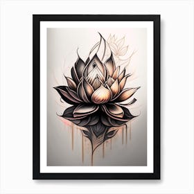 Sacred Lotus Graffiti 1 Art Print