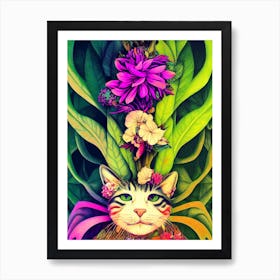 Colorful Cat Art Print