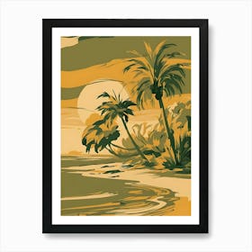 Palm Trees On The Beach 1 Art Print